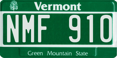 VT license plate NMF910