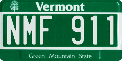 VT license plate NMF911