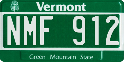 VT license plate NMF912
