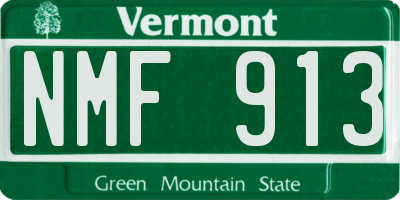 VT license plate NMF913