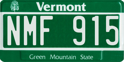 VT license plate NMF915