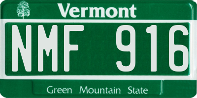 VT license plate NMF916
