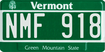 VT license plate NMF918