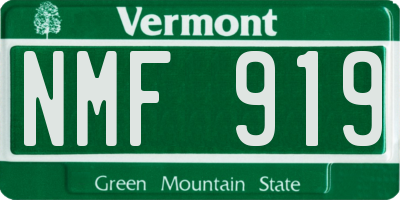 VT license plate NMF919