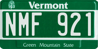 VT license plate NMF921