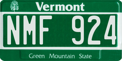 VT license plate NMF924