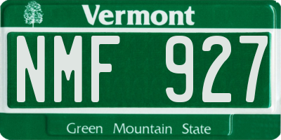 VT license plate NMF927