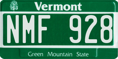 VT license plate NMF928