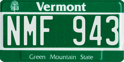 VT license plate NMF943