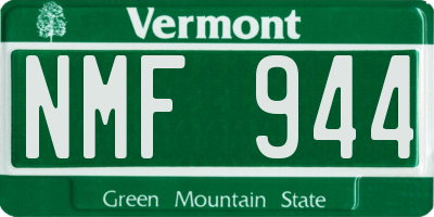 VT license plate NMF944