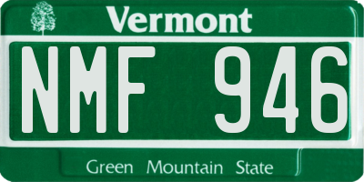 VT license plate NMF946