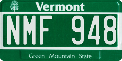 VT license plate NMF948