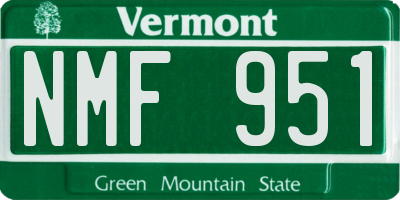 VT license plate NMF951