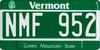 VT license plate NMF952
