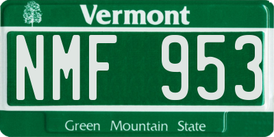 VT license plate NMF953