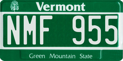 VT license plate NMF955