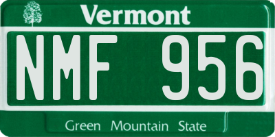 VT license plate NMF956