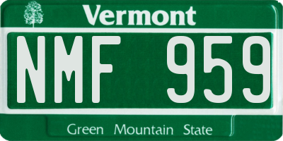 VT license plate NMF959