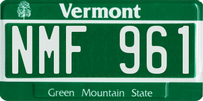 VT license plate NMF961