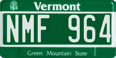 VT license plate NMF964