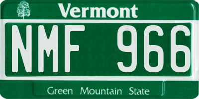 VT license plate NMF966