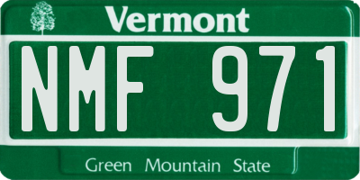 VT license plate NMF971