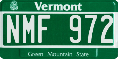 VT license plate NMF972