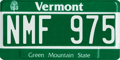 VT license plate NMF975