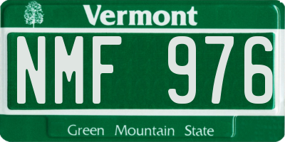 VT license plate NMF976