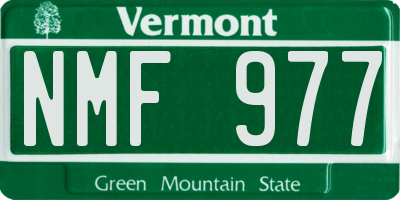 VT license plate NMF977