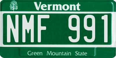 VT license plate NMF991