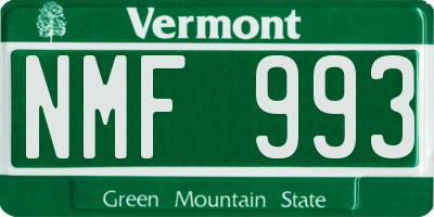 VT license plate NMF993