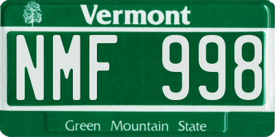 VT license plate NMF998