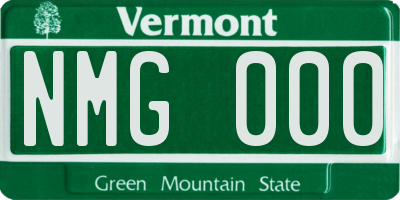 VT license plate NMG000