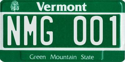 VT license plate NMG001