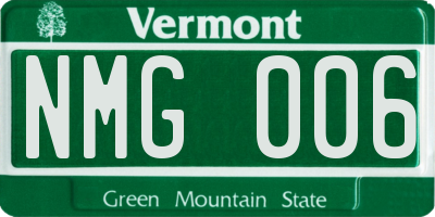 VT license plate NMG006