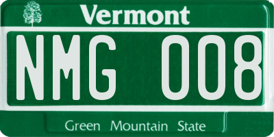 VT license plate NMG008