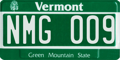 VT license plate NMG009