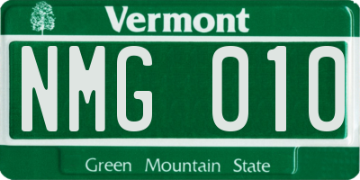 VT license plate NMG010