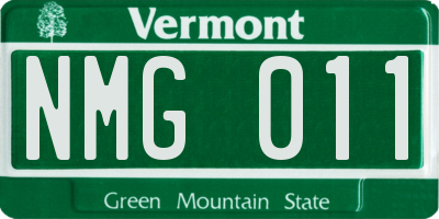 VT license plate NMG011