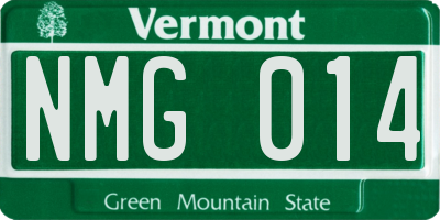 VT license plate NMG014