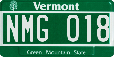VT license plate NMG018