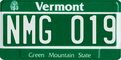 VT license plate NMG019