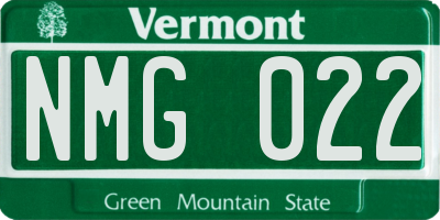 VT license plate NMG022