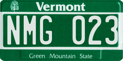 VT license plate NMG023