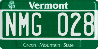 VT license plate NMG028