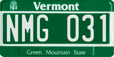 VT license plate NMG031