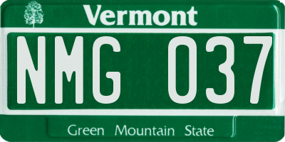VT license plate NMG037