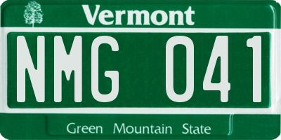 VT license plate NMG041