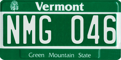 VT license plate NMG046